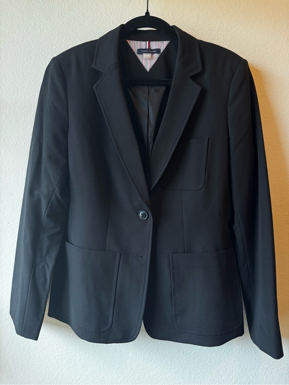 Tommy Hilfiger Classic Black Women's Blazer Timeless Tailored Jacket